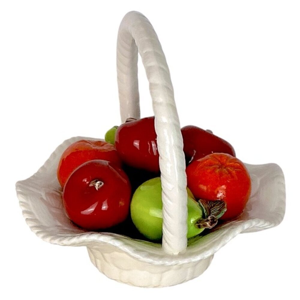 Vintage Ceramic Fruit Basket Apple Orange Pear Mid Century Modern MCM Circa 70’s - Picture 7 of 15